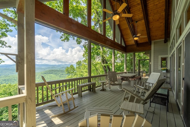 4 Dean Ln, Tiger, GA 30576 - sunroom with ceiling fan