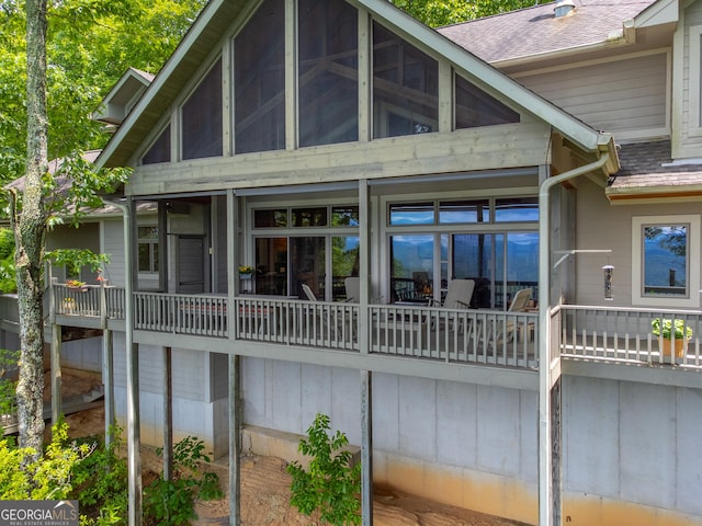 4 Dean Ln, Tiger, GA 30576 - back of house with roof with shingles and a sunroom