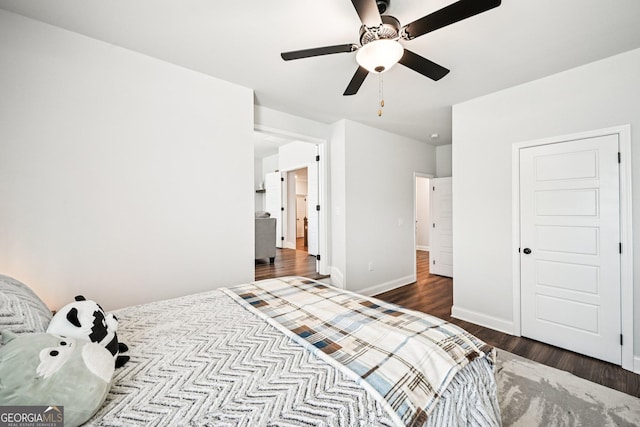 4189 Brookmont Way, Auburn, GA 30011 - bedroom featuring wood finished floors and a ceiling fan