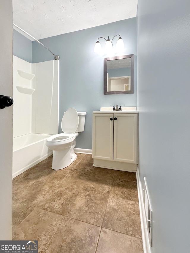 314 Pine St, Barnesville, GA 30204 - bathroom with vanity, tub / shower combination, and a textured ceiling