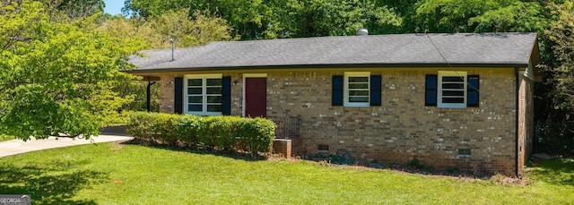 3570 Briar Dr, Lithia Springs, GA 30122 - single story home featuring a front yard, brick siding, and crawl space