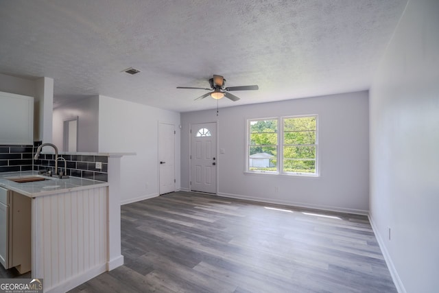 3570 Briar Dr, Lithia Springs, GA 30122 - foyer with a ceiling fan, wood finished floors, and a textured ceiling