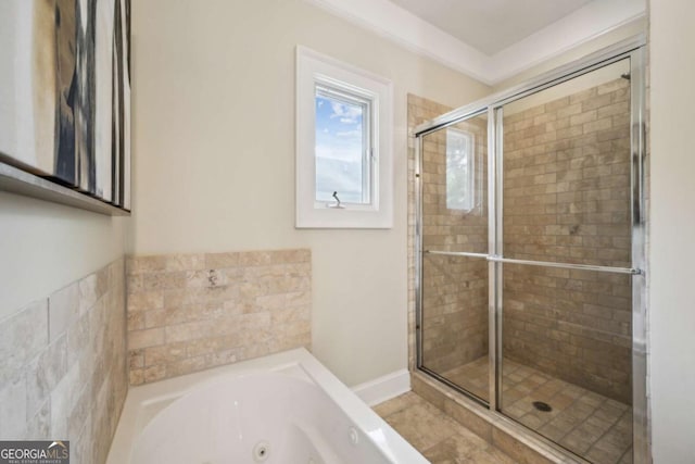 261 Elmira Pl NE, Atlanta, GA 30307 - full bath with a shower stall and a whirlpool tub