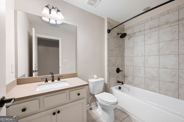 214 Misty View Dr, Canton, GA 30114 - full bathroom with vanity, tile patterned floors, and bathtub / shower combination