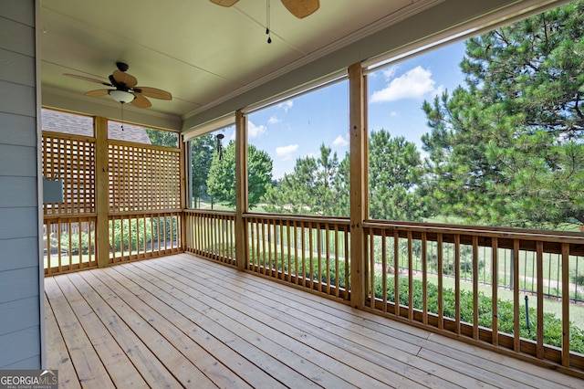 214 Misty View Dr, Canton, GA 30114 - wooden deck with ceiling fan