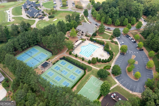 214 Misty View Dr, Canton, GA 30114 - drone / aerial view of a pool