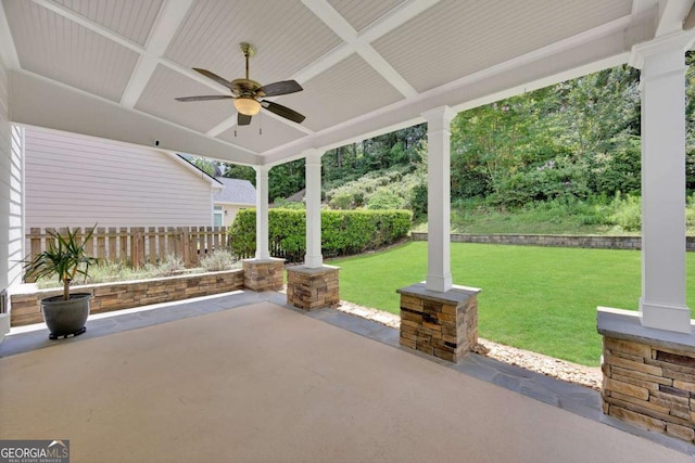 4206 Moccasin Trl, Woodstock, GA 30189 - view of patio / terrace featuring ceiling fan