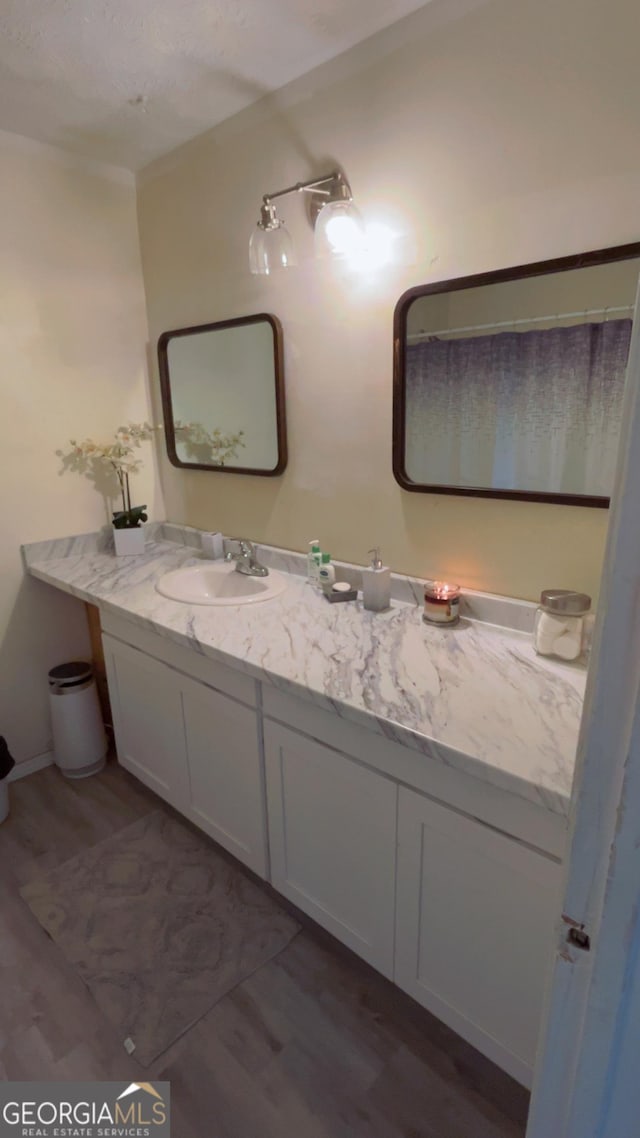 501 Carlton Rd # 3B, Palmetto, GA 30268 - bathroom featuring vanity and wood finished floors