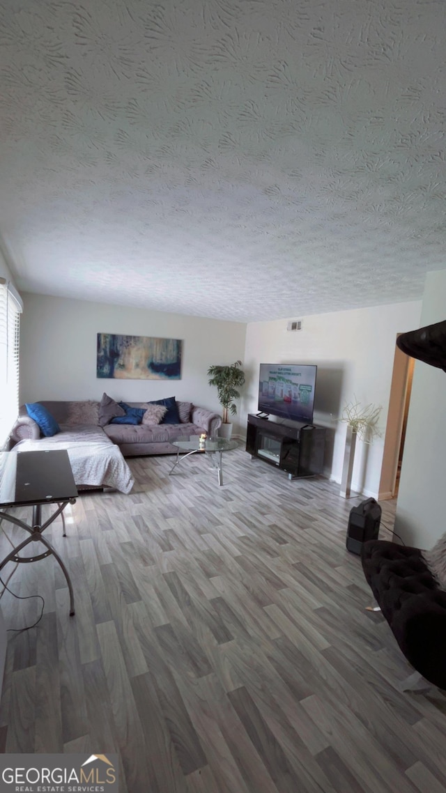 501 Carlton Rd # 3B, Palmetto, GA 30268 - living area with a textured ceiling and wood finished floors