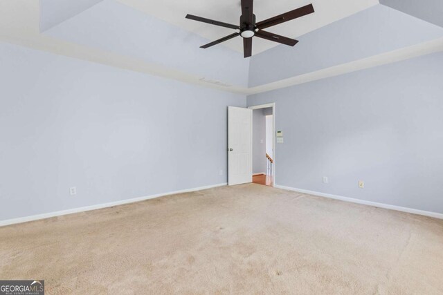 5003 Pacific Dunes Dr, Suwanee, GA 30024 - carpeted empty room featuring ceiling fan and lofted ceiling