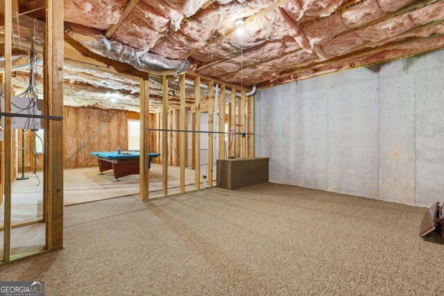 5003 Pacific Dunes Dr, Suwanee, GA 30024 - unfinished below grade area featuring billiards