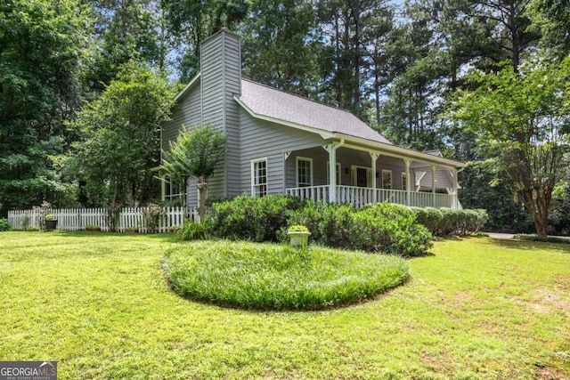 3754 Wyntuck Cir NW, Kennesaw, GA 30152 - view of home's exterior with covered porch and a chimney