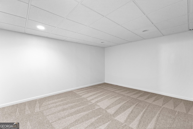 165 Lost Lake Trl, Villa Rica, GA 30180 - empty room with carpet flooring, a drop ceiling, and recessed lighting