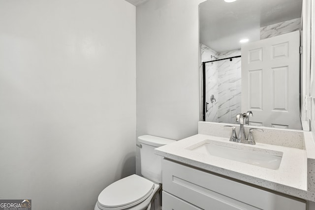 55 Summerhill Pl, Newnan, GA 30263 - full bathroom with vanity and a marble finish shower