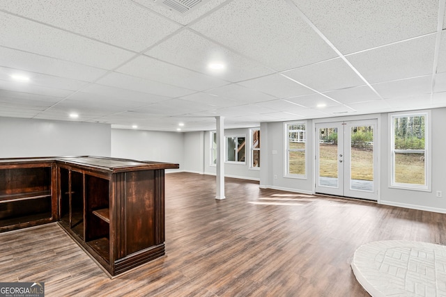 55 Summerhill Pl, Newnan, GA 30263 - indoor dry bar with dark wood finished floors and a drop ceiling