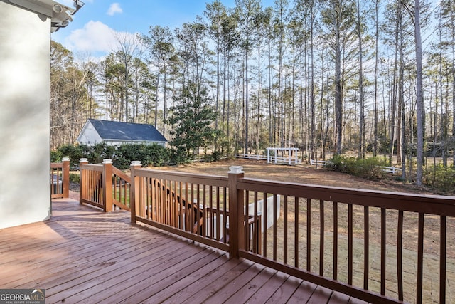 55 Summerhill Pl, Newnan, GA 30263 - wooden terrace featuring view of scattered trees