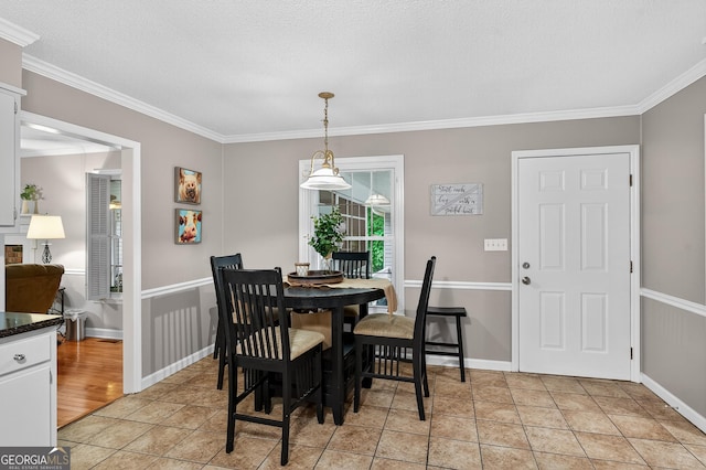 1505 Misty Valley Dr, Chatsworth, GA 30705 - dining room featuring ornamental molding and light stone finish flooring