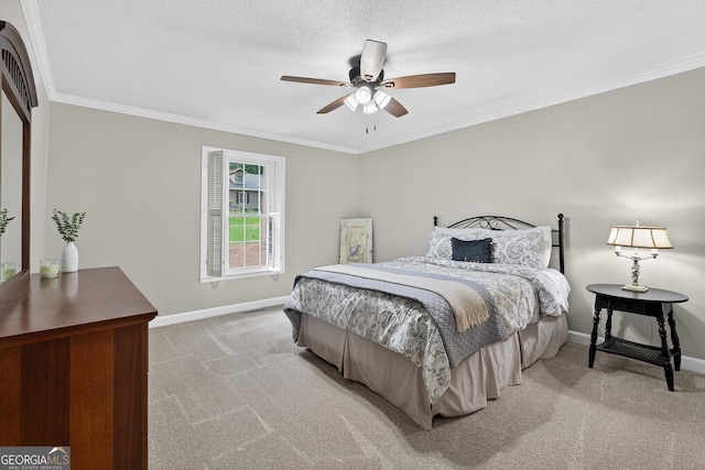 1505 Misty Valley Dr, Chatsworth, GA 30705 - bedroom with carpet floors, crown molding, and ceiling fan