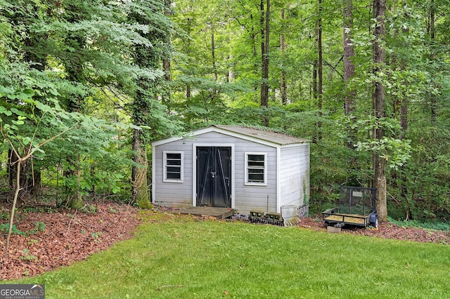 1505 Misty Valley Dr, Chatsworth, GA 30705 - view of shed with a forest view