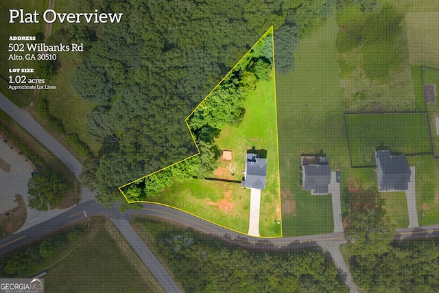 502 Wilbanks Rd, Alto, GA 30510 - view of property location with property boundaries highlighted