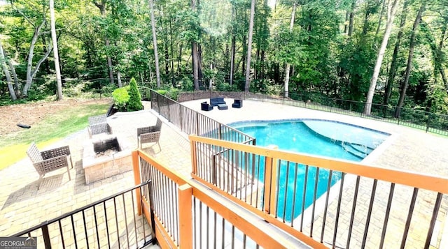 3499 Lake Mill Rd, Buford, GA 30519 - view of pool with a patio area and view of wooded area