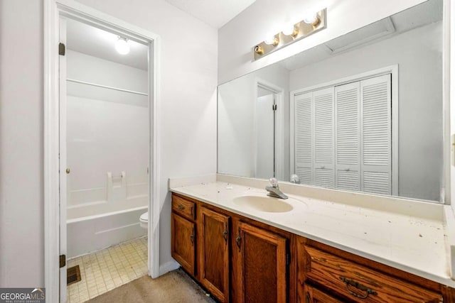 1003 Cannongate Xing SW, Marietta, GA 30064 - full bath featuring vanity, bathtub / shower combination, and tile patterned floors