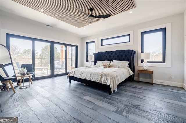 1812 Hunters Gln, Marietta, GA 30062 - bedroom with access to outside, hardwood / wood-style flooring, and recessed lighting