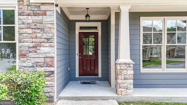 21 Creekview Dr SE, Cartersville, GA 30120 - doorway to property with stone siding