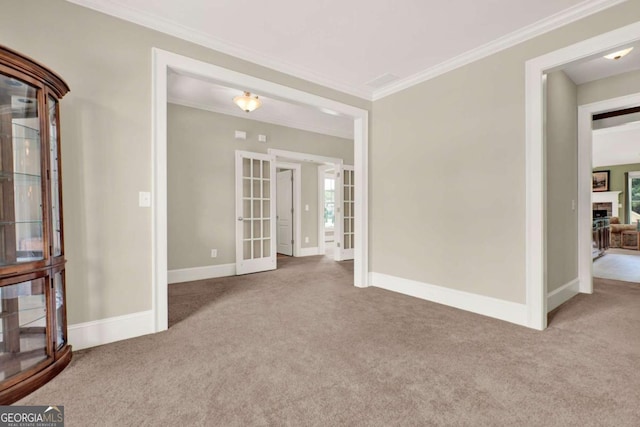 21 Creekview Dr SE, Cartersville, GA 30120 - empty room with carpet, french doors, and ornamental molding