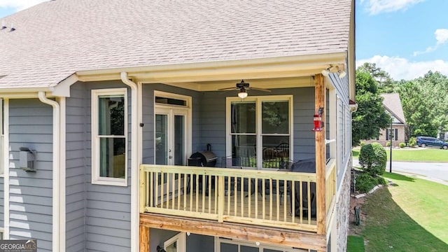 21 Creekview Dr SE, Cartersville, GA 30120 - deck with ceiling fan, area for grilling, and a yard