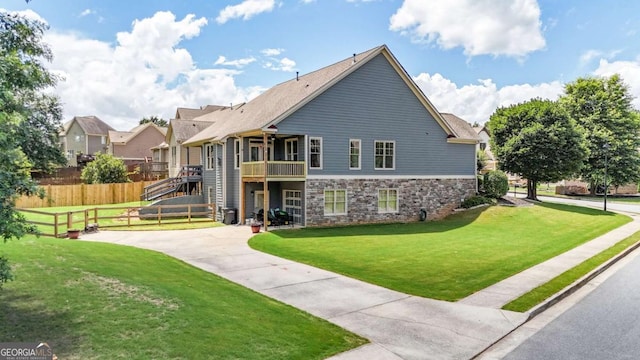 21 Creekview Dr SE, Cartersville, GA 30120 - rear view of house featuring stone siding