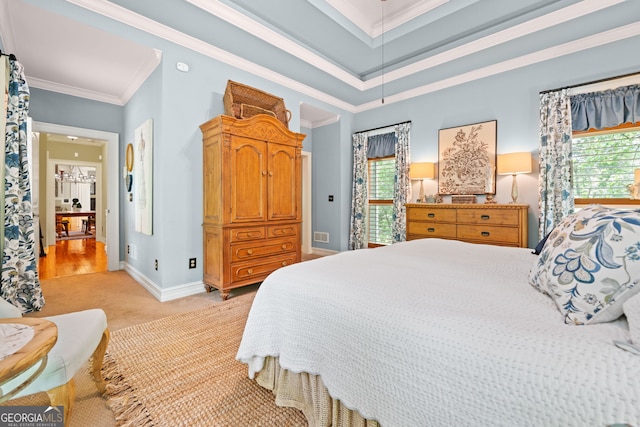 3349 Whitepath Rd, Ellijay, GA 30540 - bedroom featuring light colored carpet and crown molding