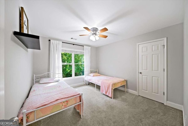 214 Davis Mill Rd, Ball Ground, GA 30107 - bedroom with carpet and a ceiling fan