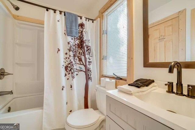 327 Brucken Strasse Unit 311, Helen, GA 30545 - bathroom featuring vanity, healthy amount of natural light, and shower / bath combination with curtain