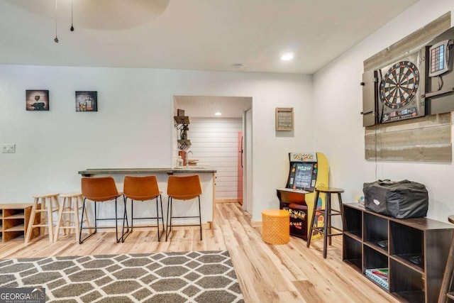 327 Brucken Strasse Unit 311, Helen, GA 30545 - bar featuring wood finished floors and recessed lighting
