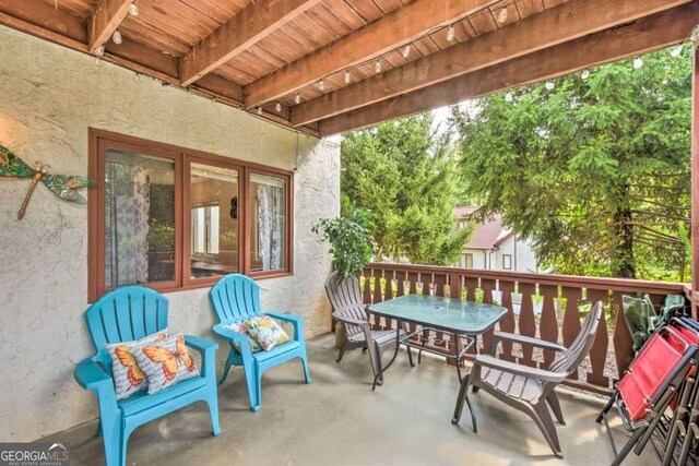327 Brucken Strasse Unit 311, Helen, GA 30545 - view of patio featuring outdoor dining space