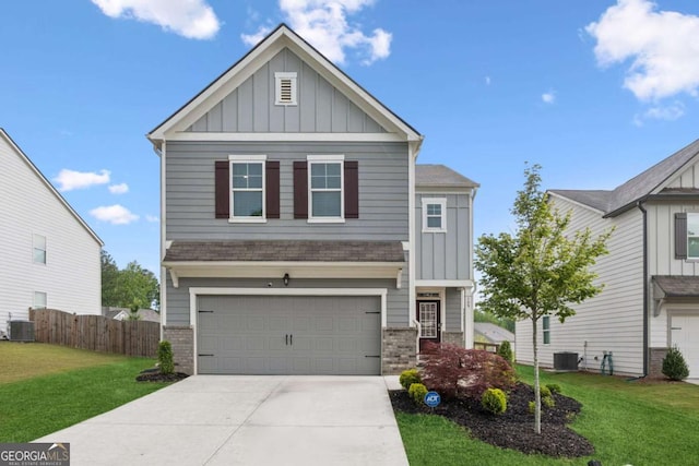 109 Grand Hickory Way, Dawsonville, GA 30534 - view of front of property featuring board and batten siding, brick siding, concrete driveway, and a garage