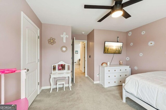 109 Grand Hickory Way, Dawsonville, GA 30534 - bedroom featuring light carpet and a ceiling fan