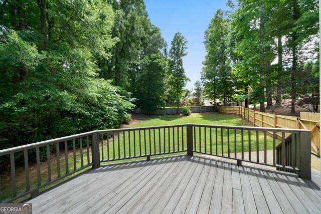4544 Cavallon Way NW, Acworth, GA 30101 - deck with a fenced backyard