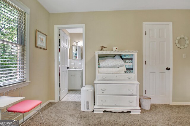 115 Shoal Creek Dr, Sharpsburg, GA 30277 - bedroom featuring carpet flooring, multiple windows, and ensuite bath