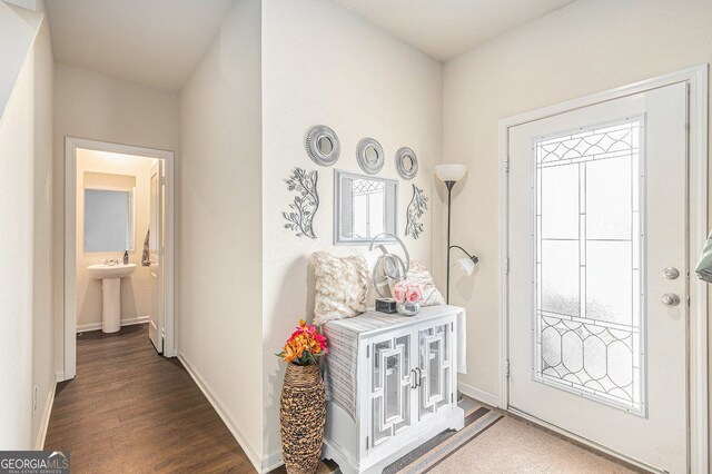 3350 Clawing Hawk Way, Douglasville, GA 30135 - entrance foyer with plenty of natural light and wood finished floors