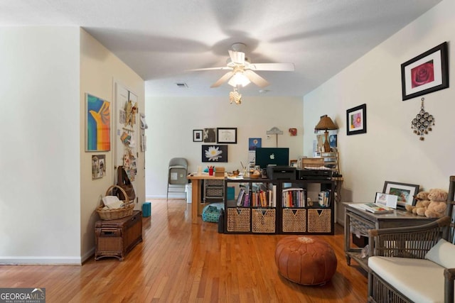 17 Shotgun Rd NW, Cartersville, GA 30121 - office area with ceiling fan and wood finished floors
