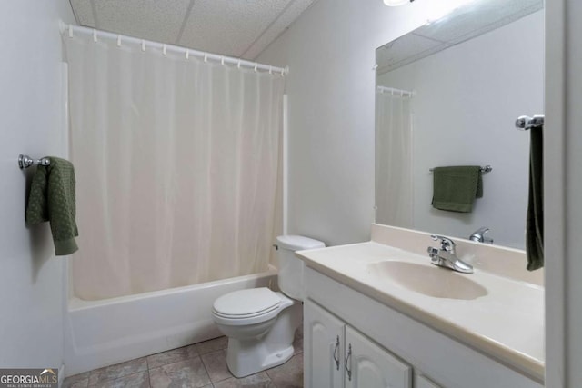 17 Shotgun Rd NW, Cartersville, GA 30121 - full bath with vanity, shower / bathtub combination with curtain, and a paneled ceiling