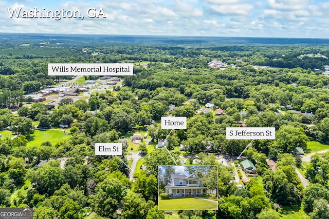514 S Jefferson St, Washington, GA 30673 - view of property location featuring property parcel outlined and a heavily wooded area