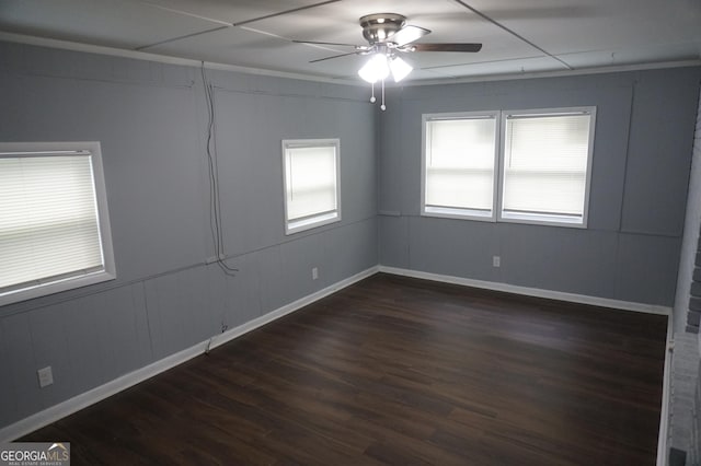 39 Mcferrin Cir, Riverdale, GA 30274 - spare room featuring a ceiling fan and dark wood-style floors