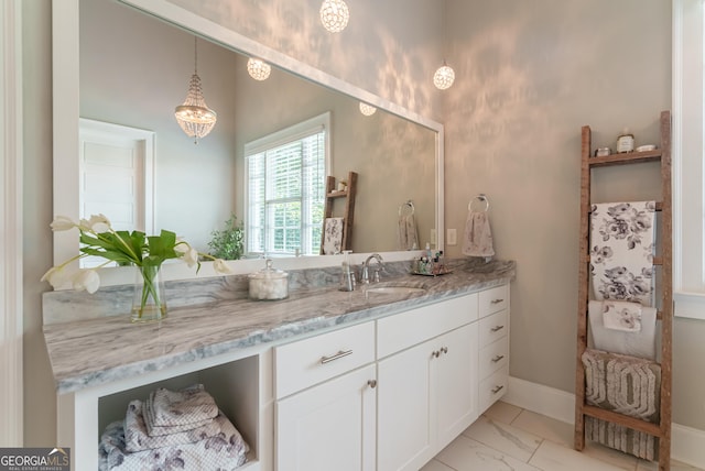 2816 Oconee Springs Dr, Statham, GA 30666 - full bath featuring vanity and marble finish floors