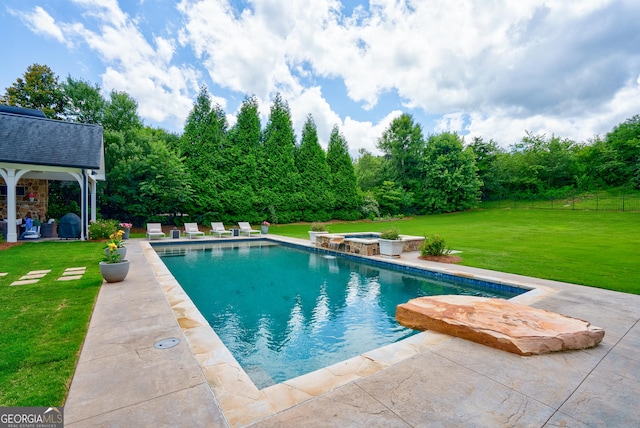 2816 Oconee Springs Dr, Statham, GA 30666 - view of pool with a patio area and a pool with connected hot tub