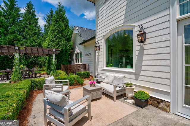 2816 Oconee Springs Dr, Statham, GA 30666 - view of patio / terrace featuring outdoor lounge area and a pergola