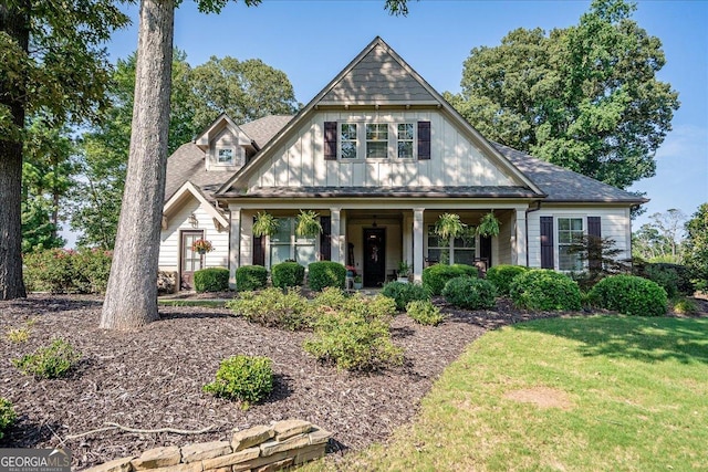 112 Sterling Lake Way, Jefferson, GA 30549 - view of front of property featuring covered porch, a front lawn, and roof with shingles