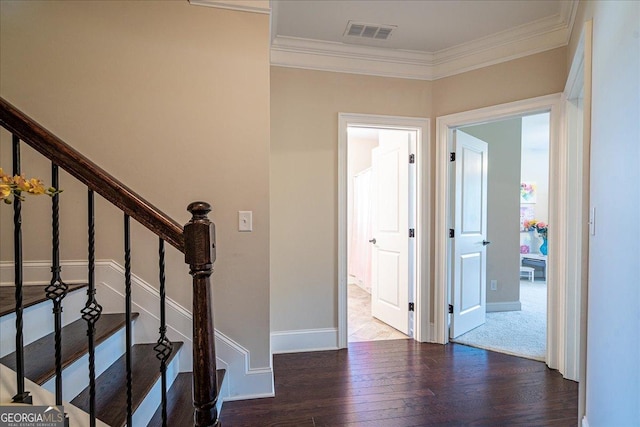 112 Sterling Lake Way, Jefferson, GA 30549 - stairs featuring ornamental molding and wood-type flooring